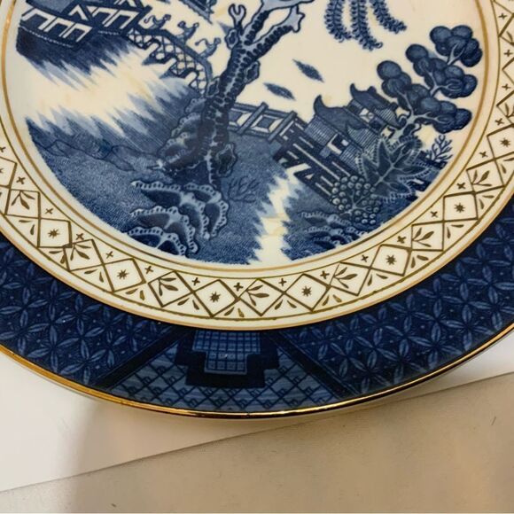 Blue Willow Double Phoenix Nikko Ironstone Japan Plate 7 1/4 In. Gold Rim G16 - Picture 8 of 10